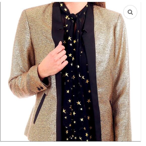 Maison Scotch Gold Metallic Tuxedo Blazer Size 1 - Picture 8 of 8